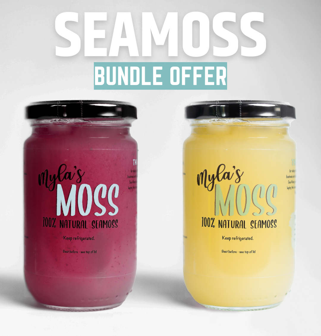 Seamoss Gel Bundle - Purple & Gold (720ml each) – Mylas Moss